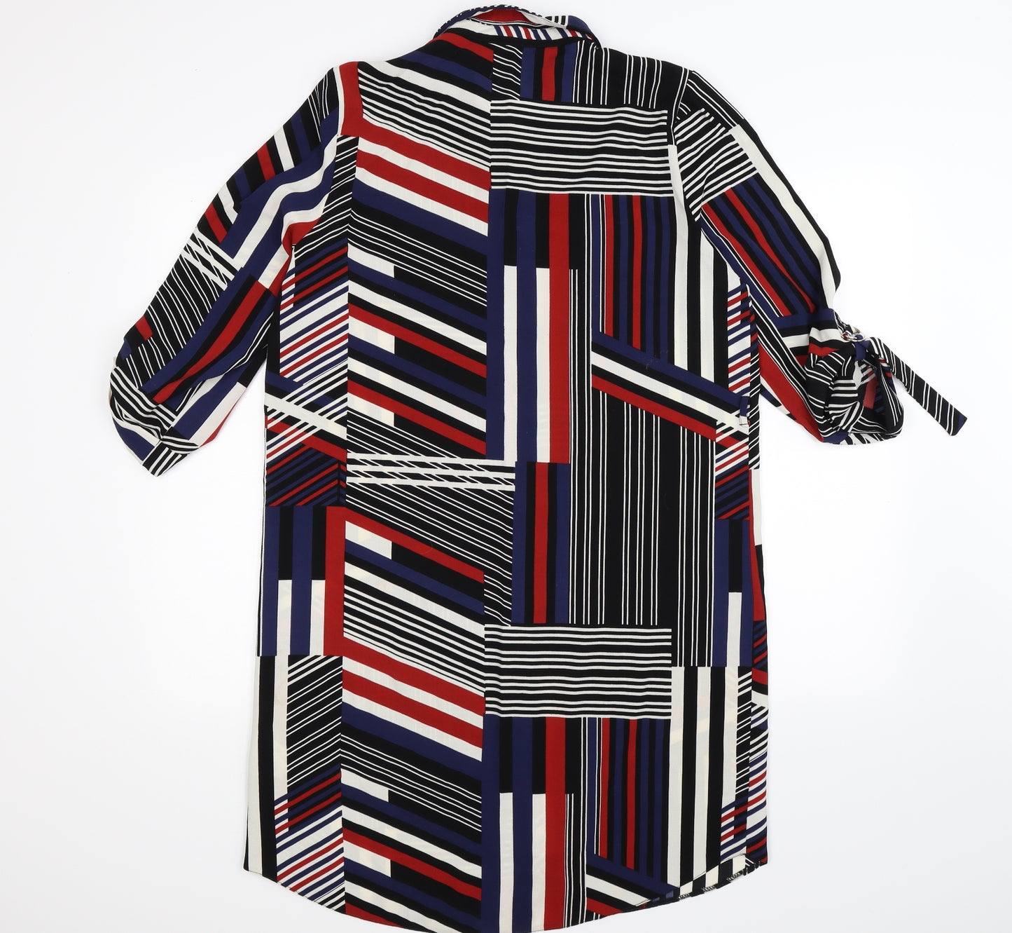 Red Herring Womens Blue Geometric  Shirt Dress  Size 14