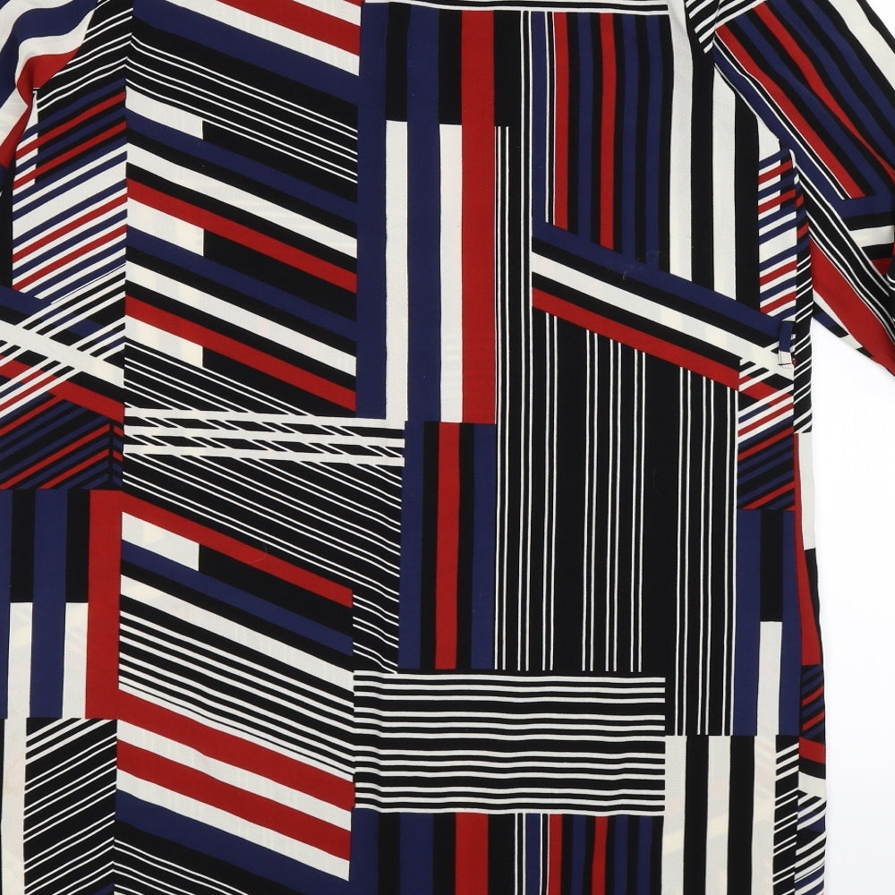 Red Herring Womens Blue Geometric  Shirt Dress  Size 14