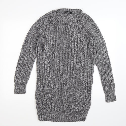 Boohoo Womens Grey  Knit Pullover Jumper Size S