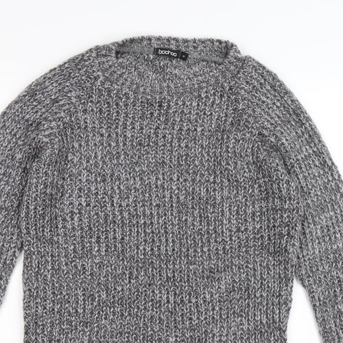 Boohoo Womens Grey  Knit Pullover Jumper Size S