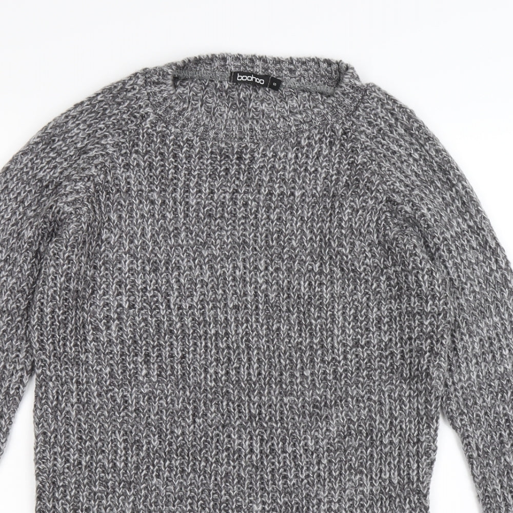 Boohoo Womens Grey  Knit Pullover Jumper Size S