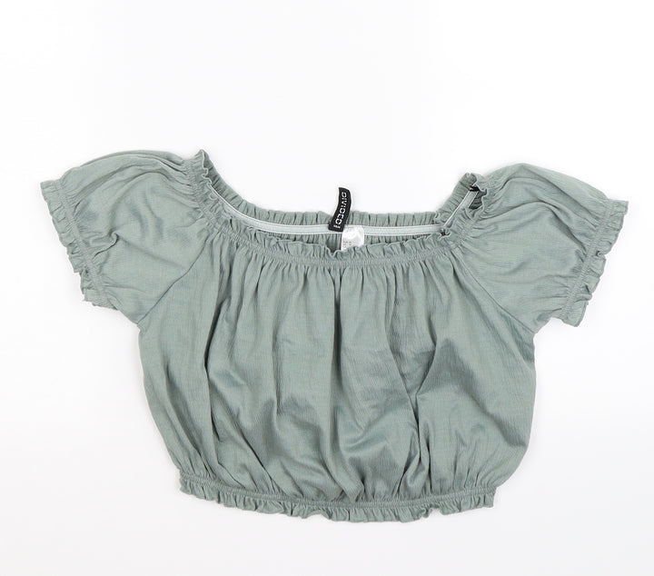 Divided Womens Green Cropped T-Shirt Size M