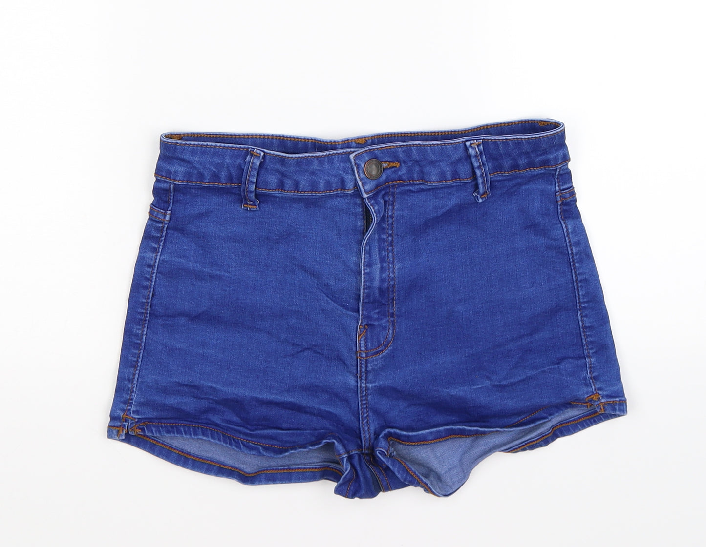 Bershka Womens Blue  Denim Hot Pants Shorts Size 6