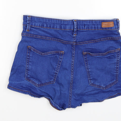 Bershka Womens Blue  Denim Hot Pants Shorts Size 6