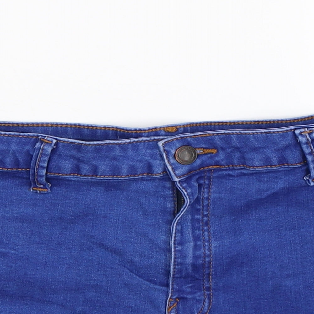 Bershka Womens Blue  Denim Hot Pants Shorts Size 6