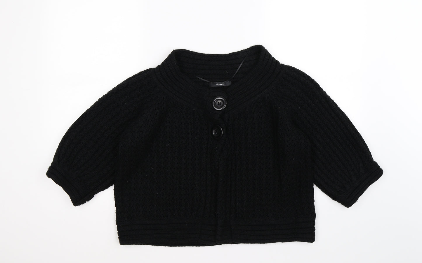 George Womens Black  Knit Cardigan Jumper Size 16