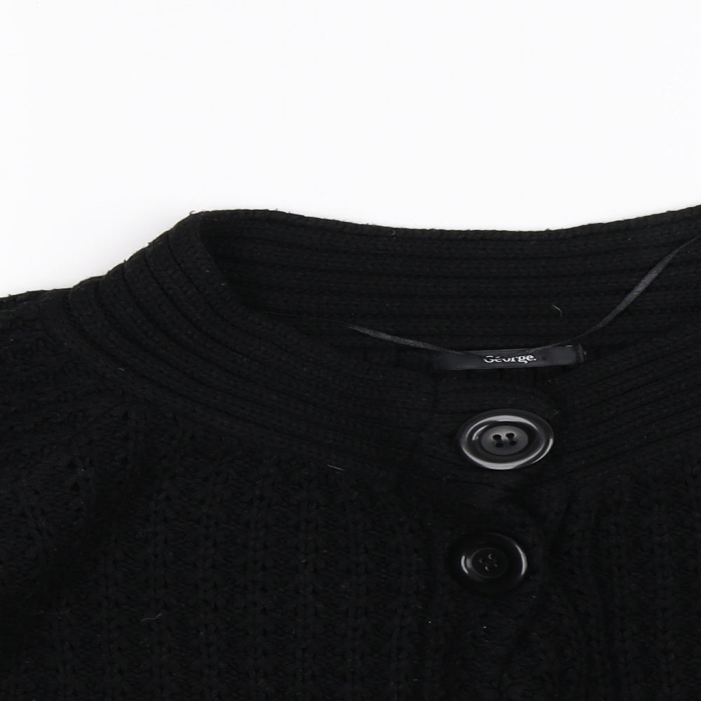 George Womens Black  Knit Cardigan Jumper Size 16
