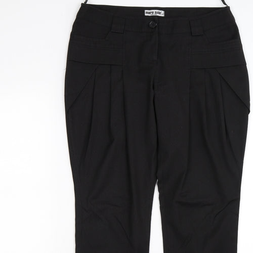 mare sole Womens Black Striped  Trousers  Size 10 L31 in