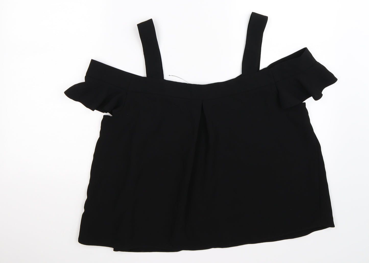 Topshop Womens Black   Basic T-Shirt Size 16  - cold shoudler