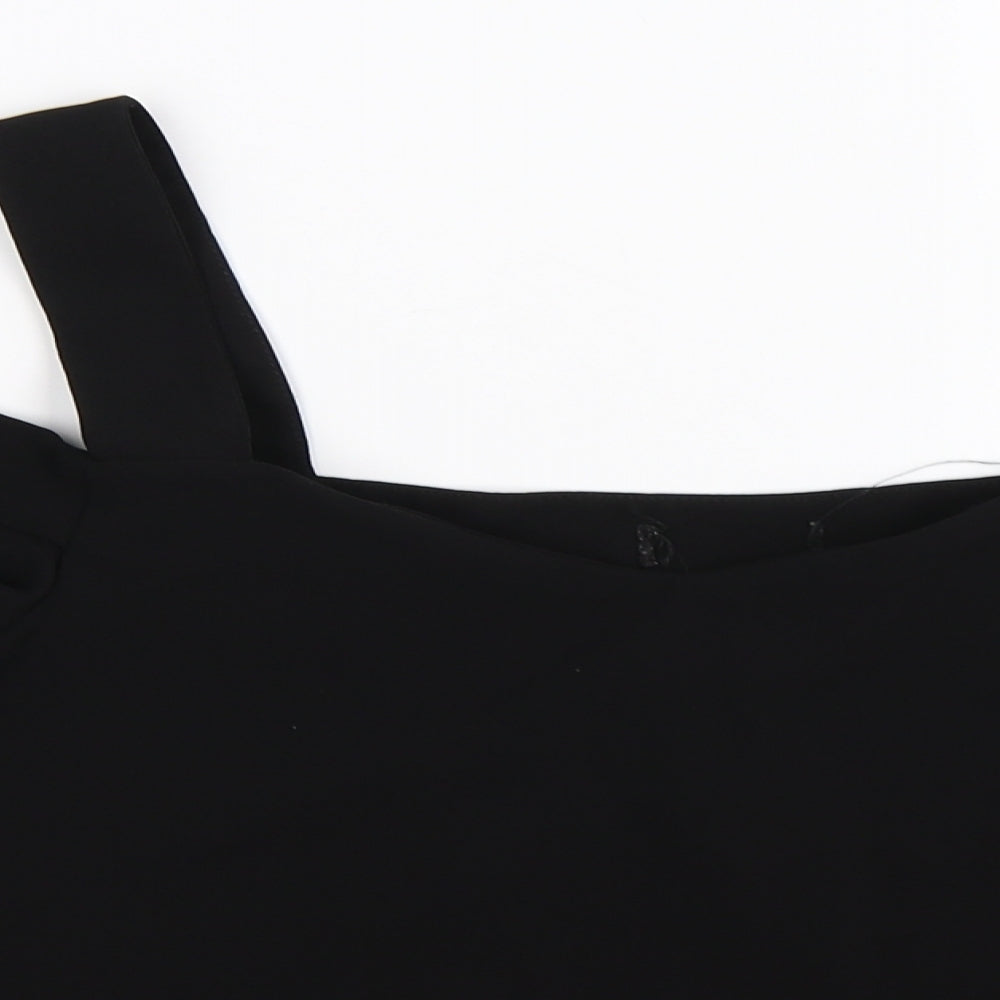 Topshop Womens Black   Basic T-Shirt Size 16  - cold shoudler