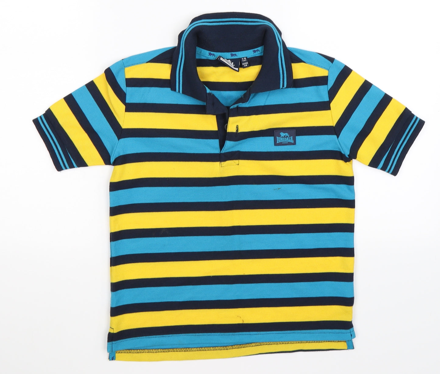 Lonsdale Boys Blue Striped  Basic Polo Size 7-8 Years