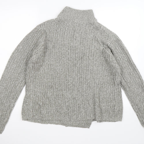 ove knitwear Womens Grey  Knit Wrap Jumper Size 16