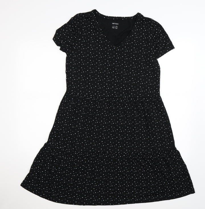 ESMARA Womens Black Polka Dot Fit & Flare Size S