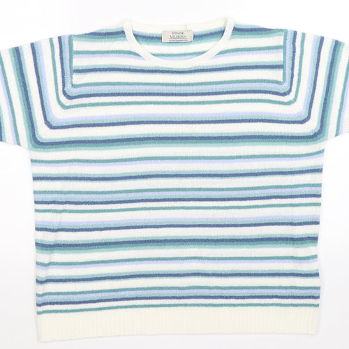 Honor Milburn Womens Blue Striped Knit Pullover Jumper Size L
