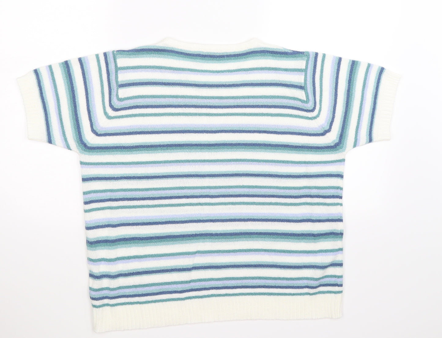 Honor Milburn Womens Blue Striped Knit Pullover Jumper Size L