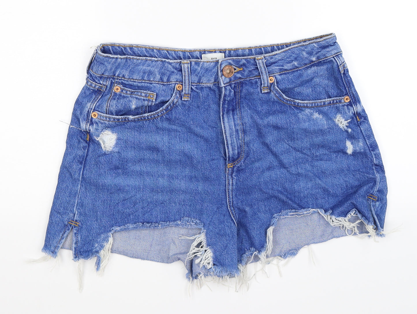 River Island Womens Blue  Denim Hot Pants Shorts Size 10
