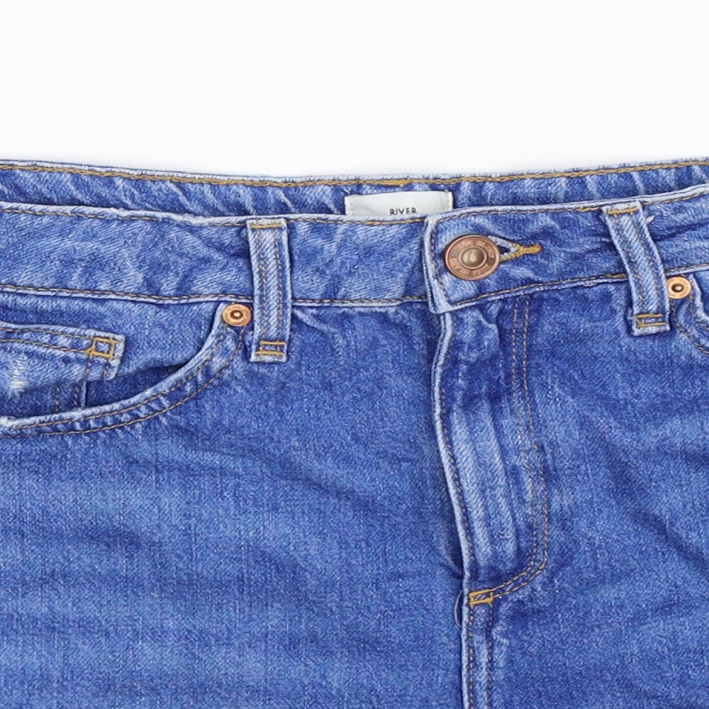 River Island Womens Blue  Denim Hot Pants Shorts Size 10