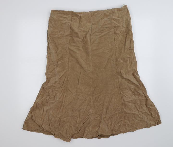 isle Womens Beige Striped Velour Tulip Skirt Size 20