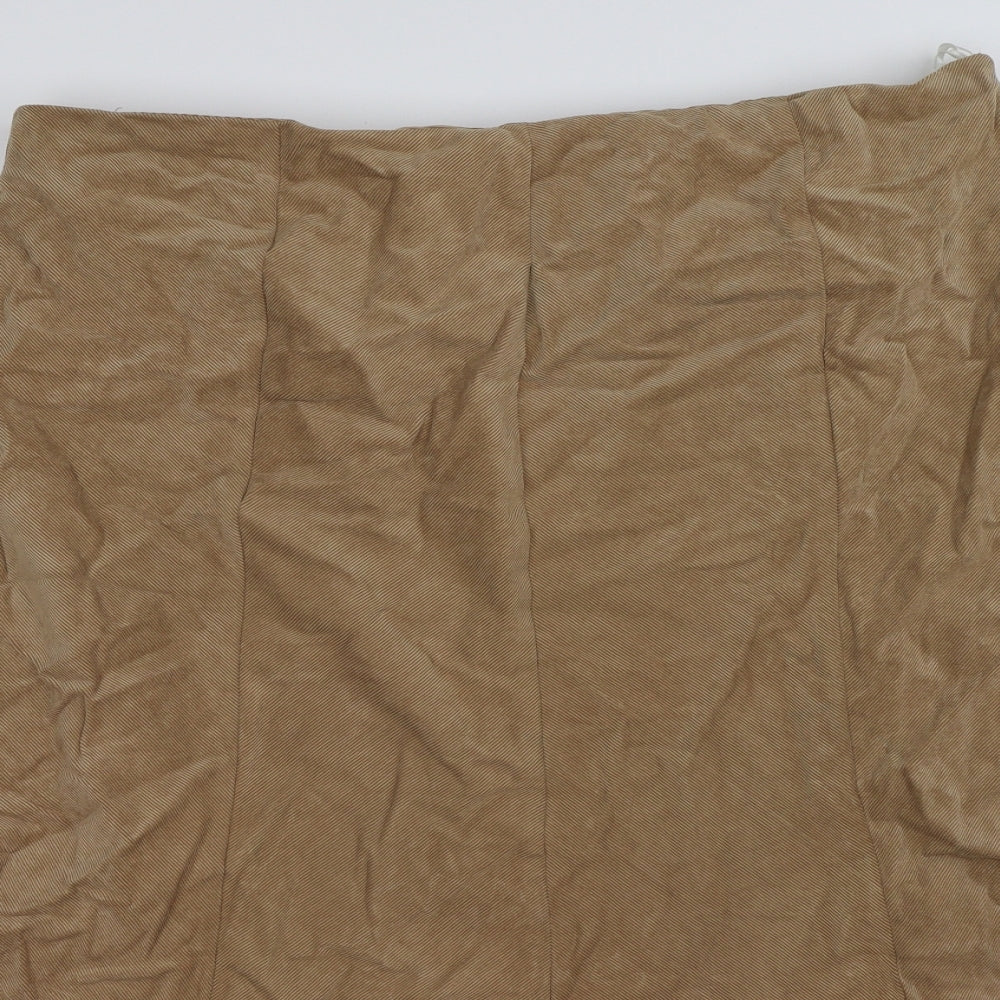 isle Womens Beige Striped Velour Tulip Skirt Size 20