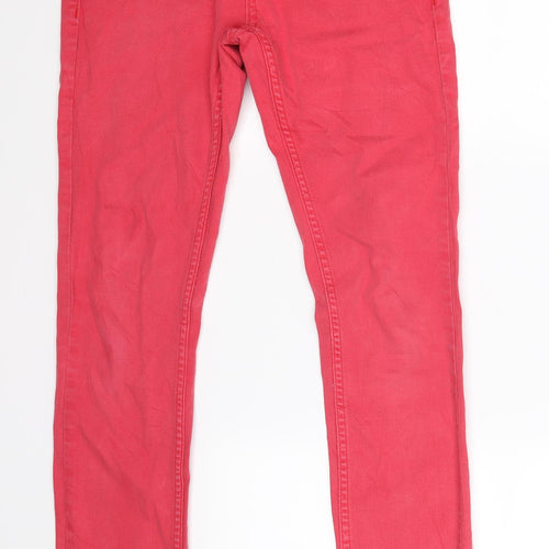 Topshop Womens Red  Denim Skinny Jeans Size S L28 in