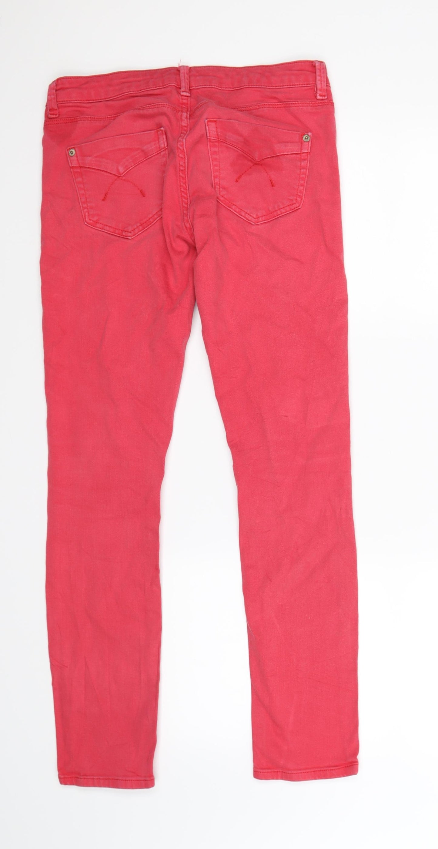 Topshop Womens Red  Denim Skinny Jeans Size S L28 in