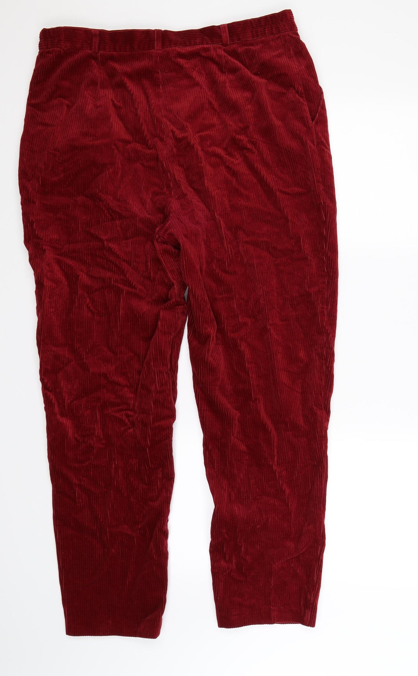 Essentials Womens Red Striped Corduroy Straight Jeans Size 18 L28 in