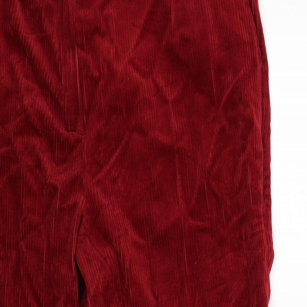 Essentials Womens Red Striped Corduroy Straight Jeans Size 18 L28 in