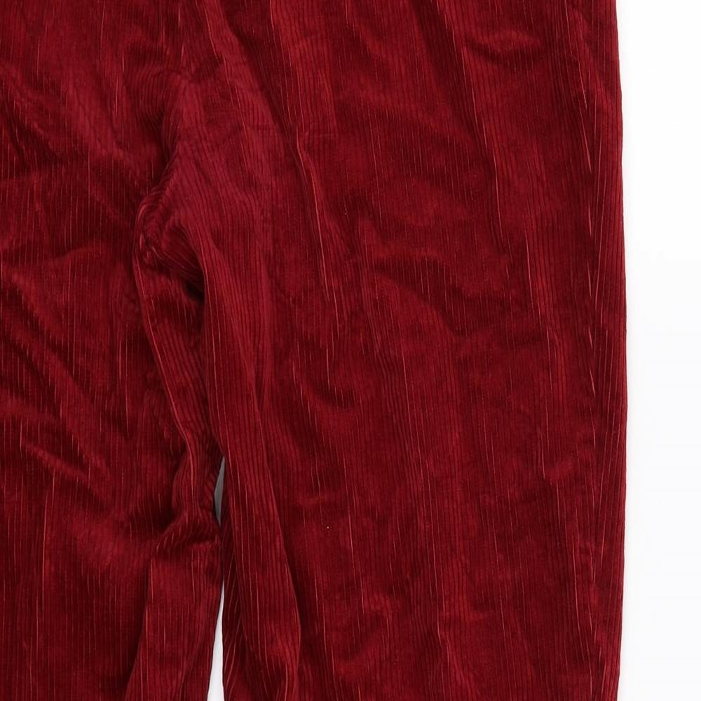 Essentials Womens Red Striped Corduroy Straight Jeans Size 18 L28 in