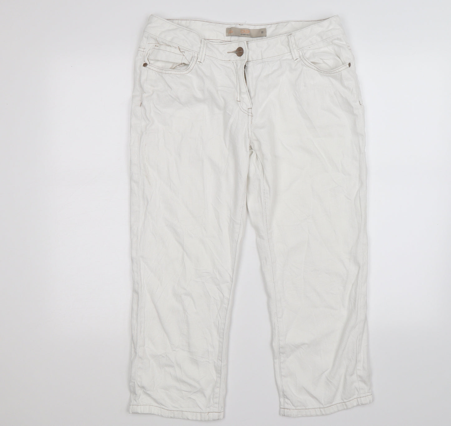 NEXT Womens White  Denim Cropped Jeans Size 12 L21 in