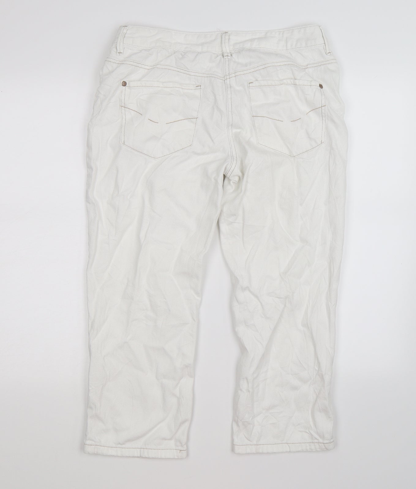 NEXT Womens White  Denim Cropped Jeans Size 12 L21 in