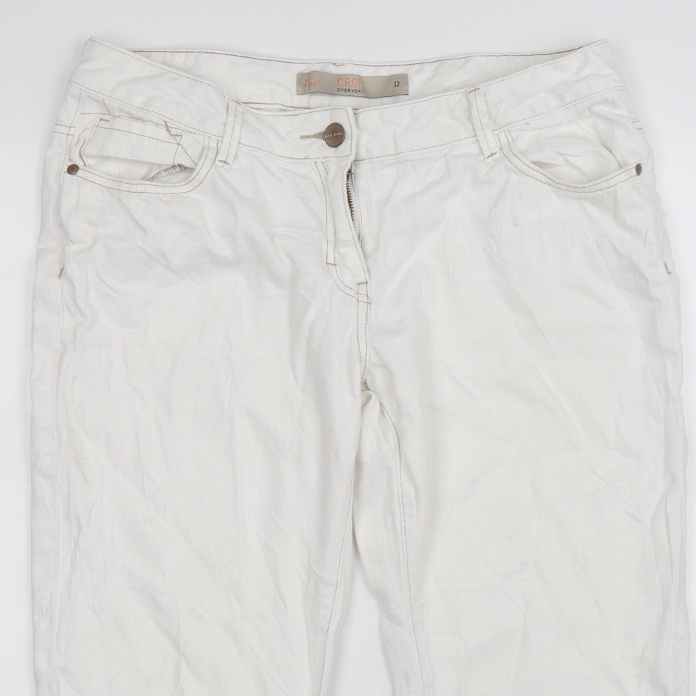 NEXT Womens White  Denim Cropped Jeans Size 12 L21 in