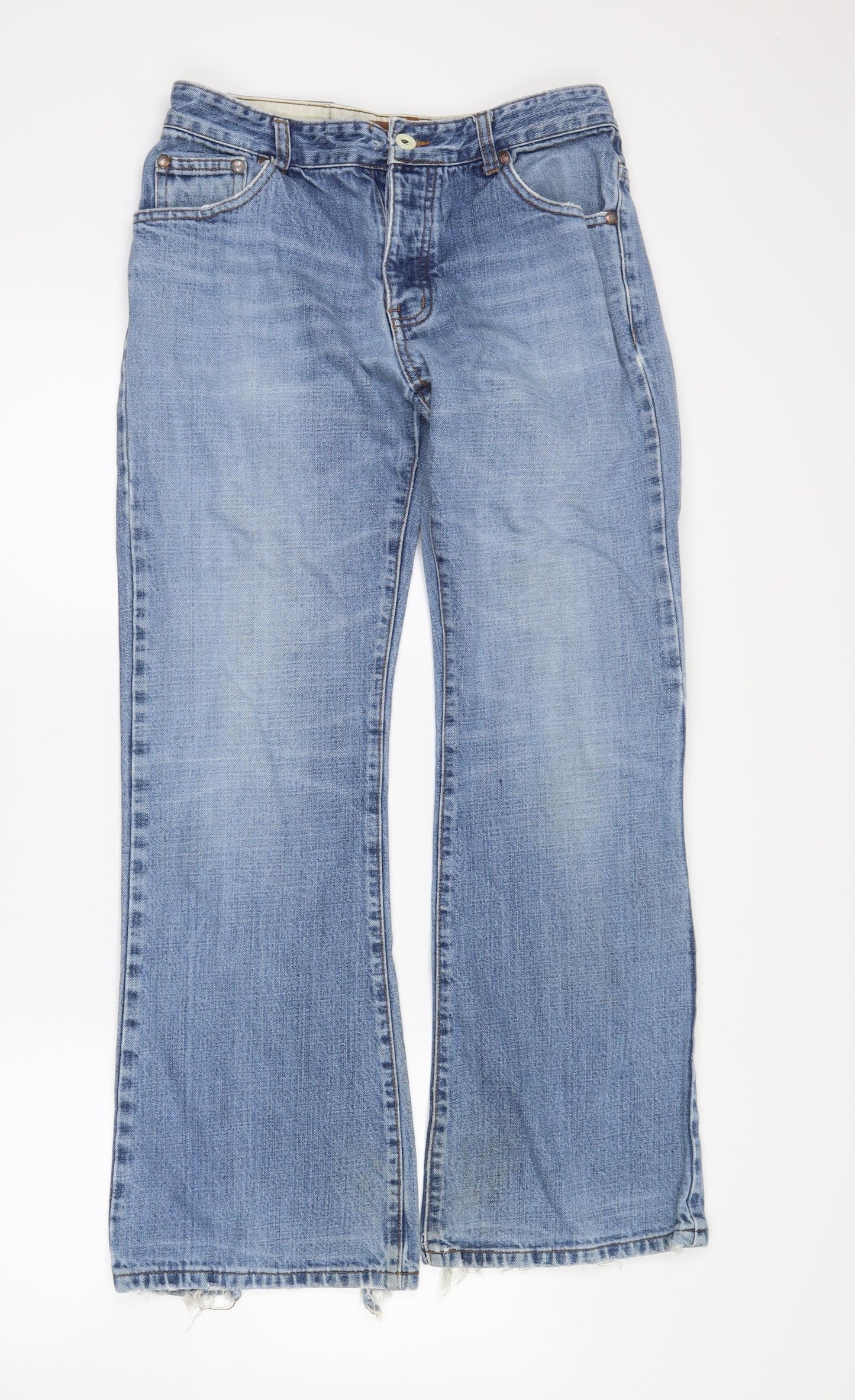 Hoi Polloi Mens Blue  Denim Flared Jeans Size 28 in