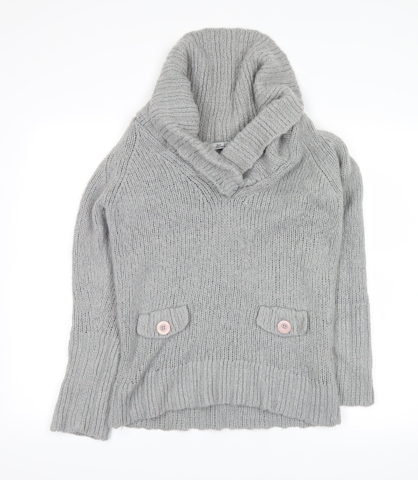 style collection Womens Grey   Pullover Jumper Size M
