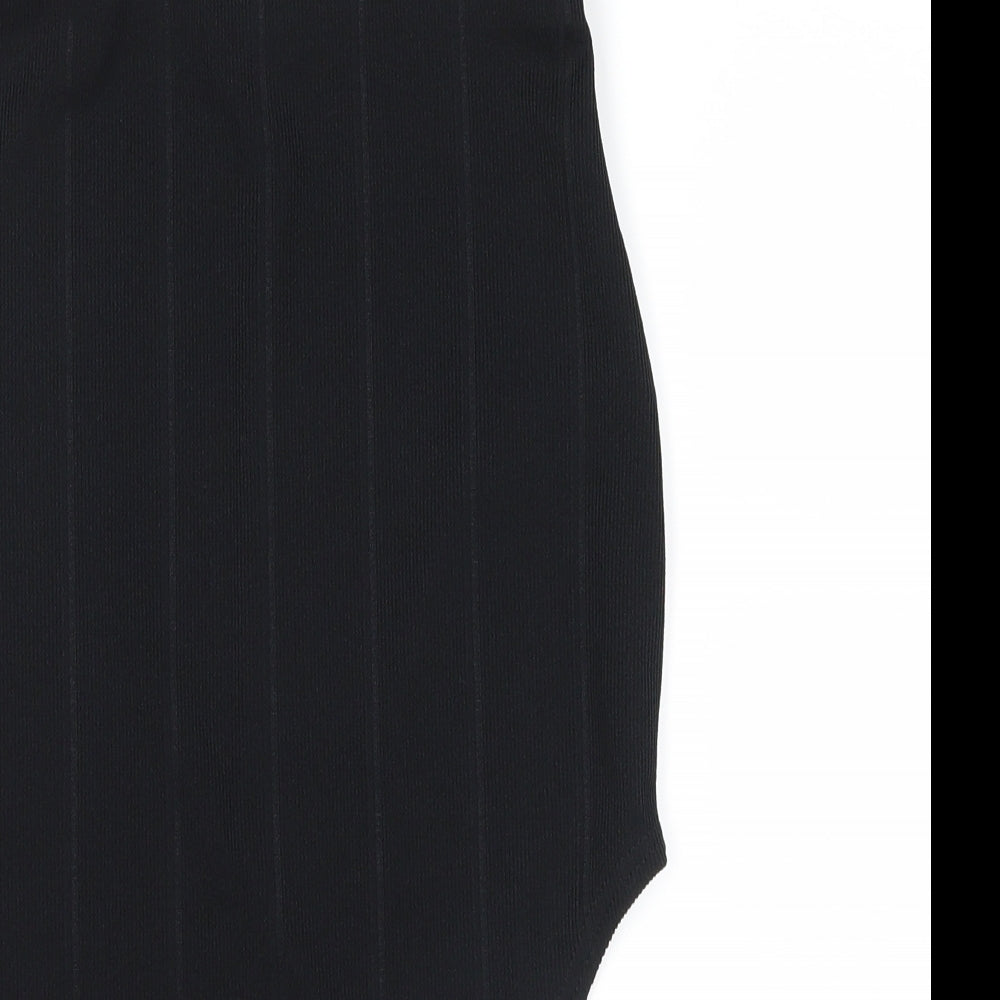 New Look Womens Black   Bandage Skirt Size 8  - slit on side