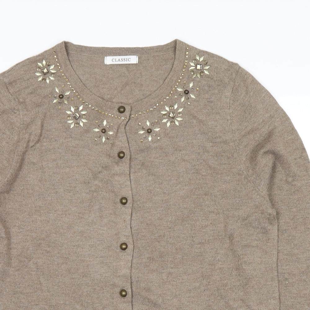 Marks and Spencer Womens Brown   Cardigan Jumper Size 12