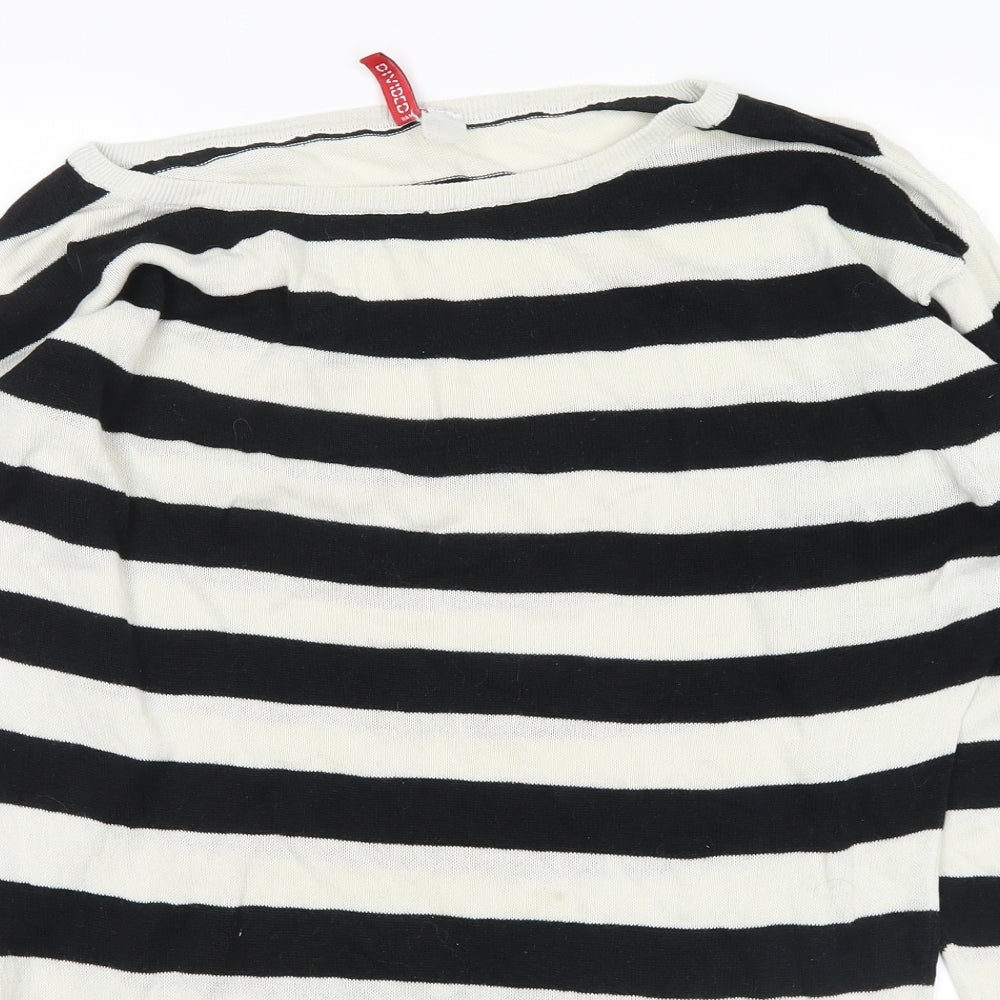 H&M Mens White Striped  Pullover Jumper Size S