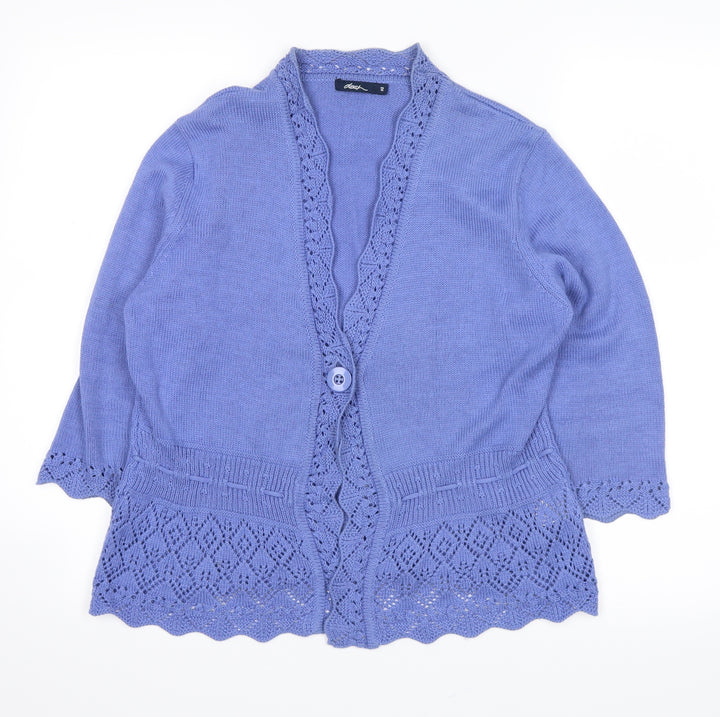 DASH Womens Blue Cardigan Jumper Size 12