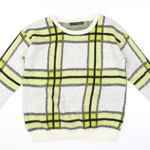 Primark Womens Yellow Check  Pullover Jumper Size 10