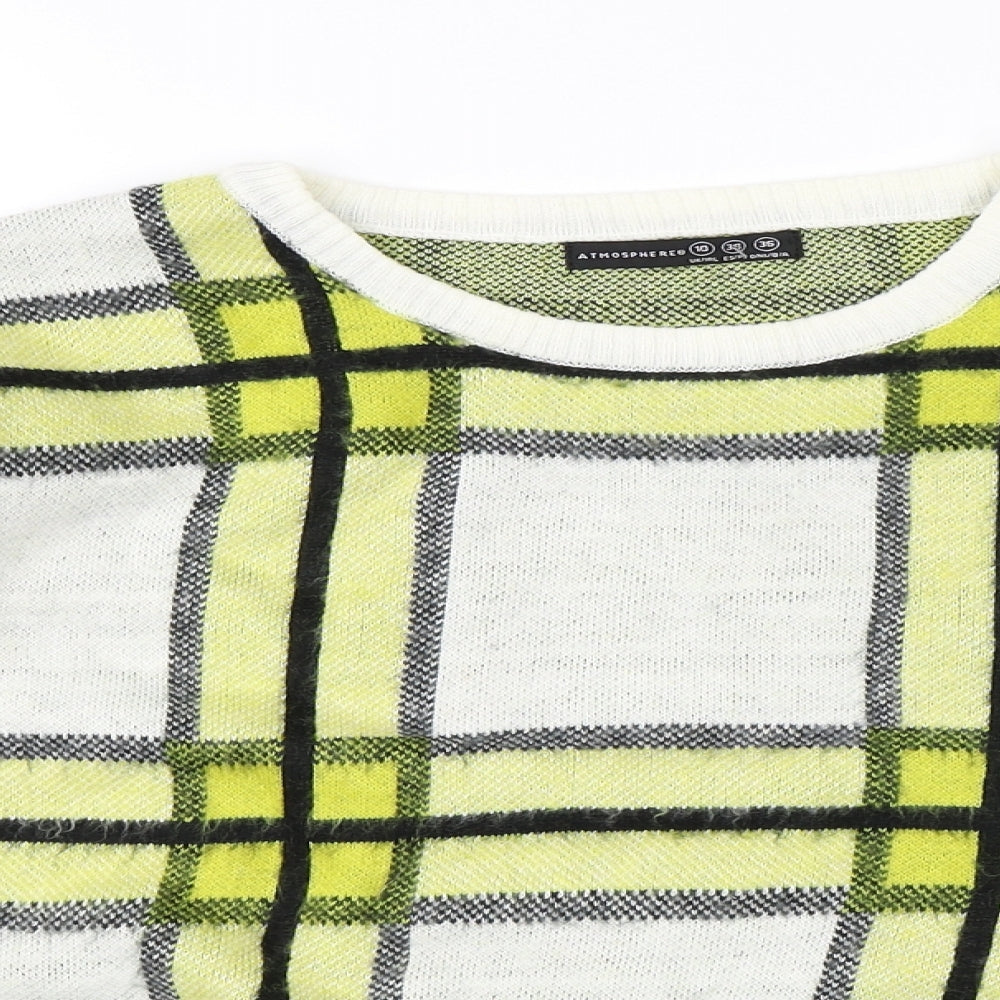 Primark Womens Yellow Check  Pullover Jumper Size 10
