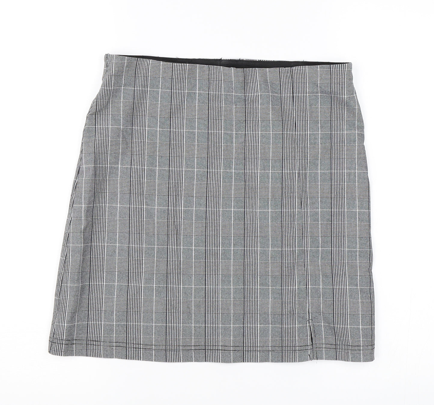 Topshop Womens Black Check  A-Line Skirt Size 12