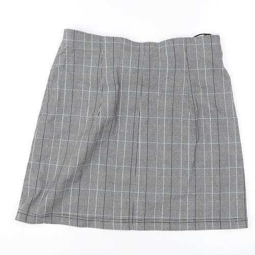 Topshop Womens Black Check  A-Line Skirt Size 12