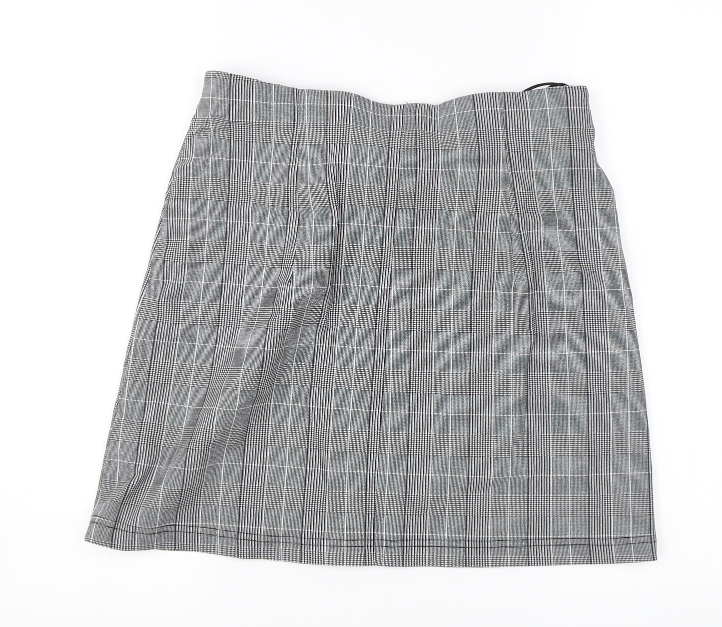 Topshop Womens Black Check  A-Line Skirt Size 12