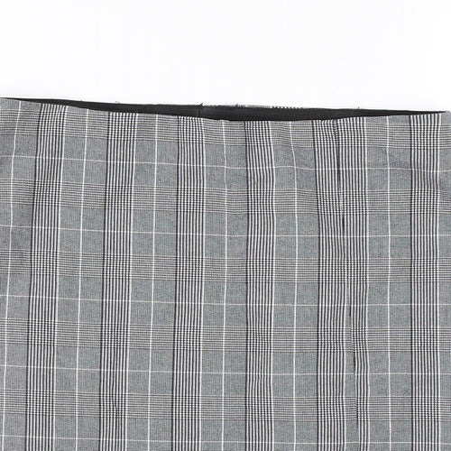 Topshop Womens Black Check  A-Line Skirt Size 12