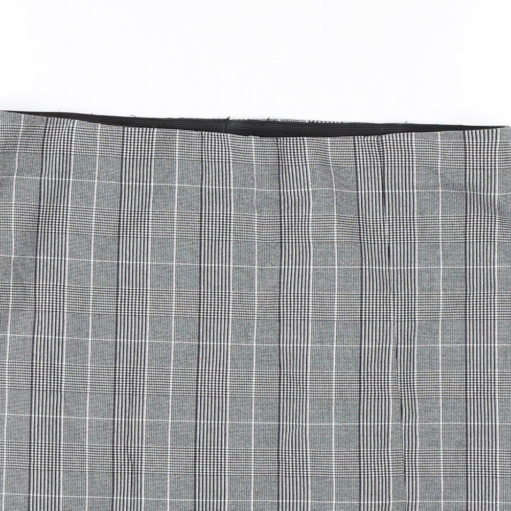 Topshop Womens Black Check  A-Line Skirt Size 12
