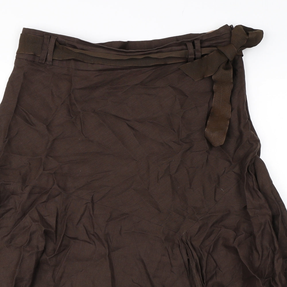 Spirit Womens Brown   Pleated Skirt Size 12