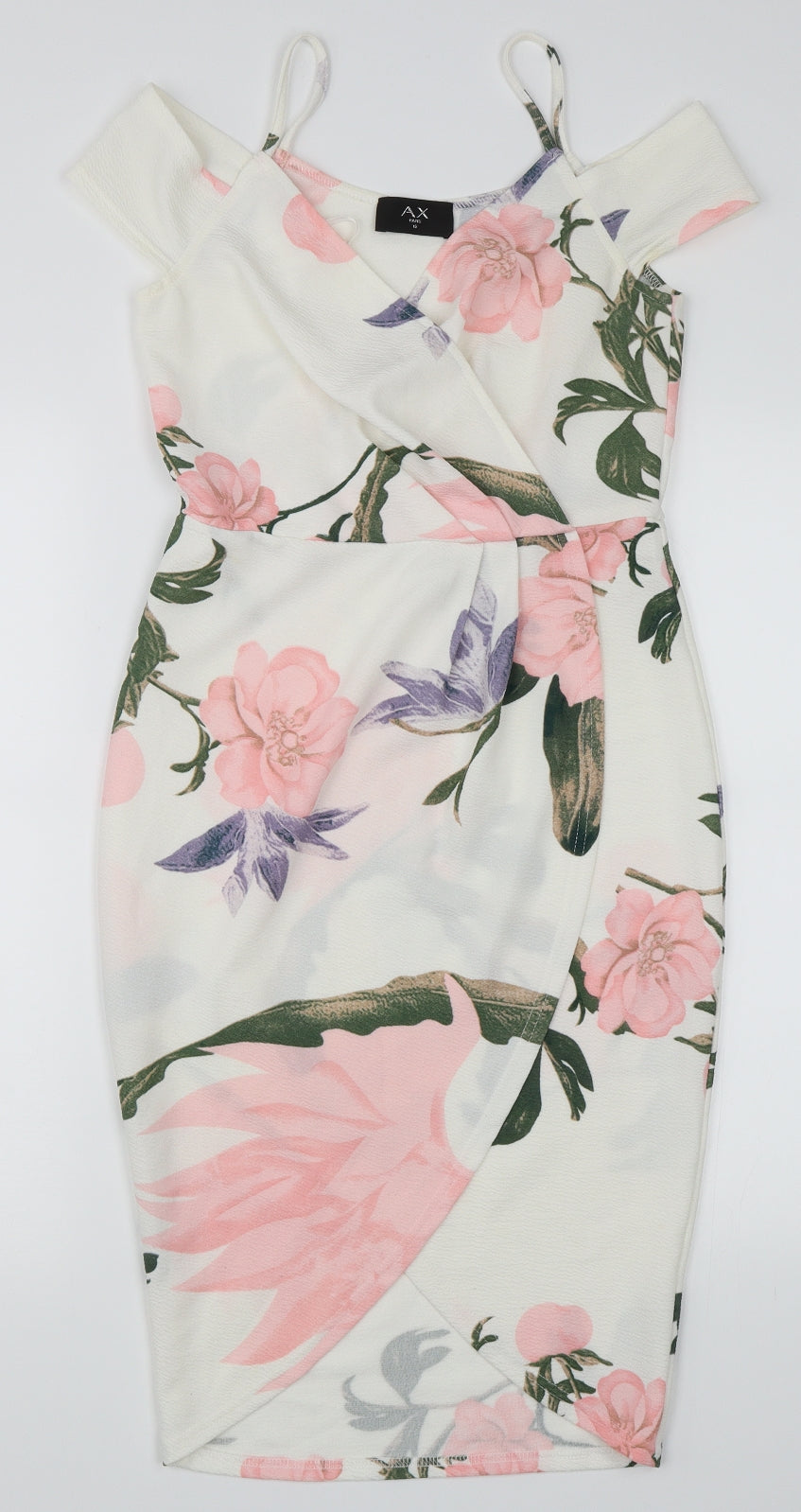 AX Paris Womens White Floral  Bodycon  Size 10