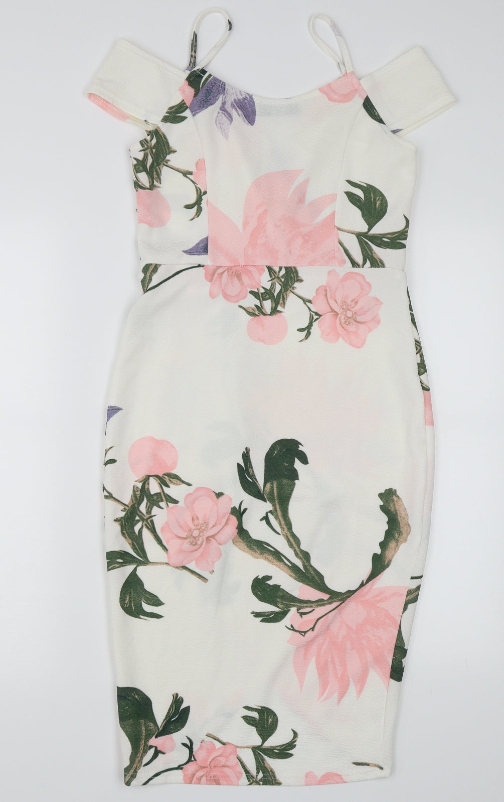 AX Paris Womens White Floral  Bodycon  Size 10