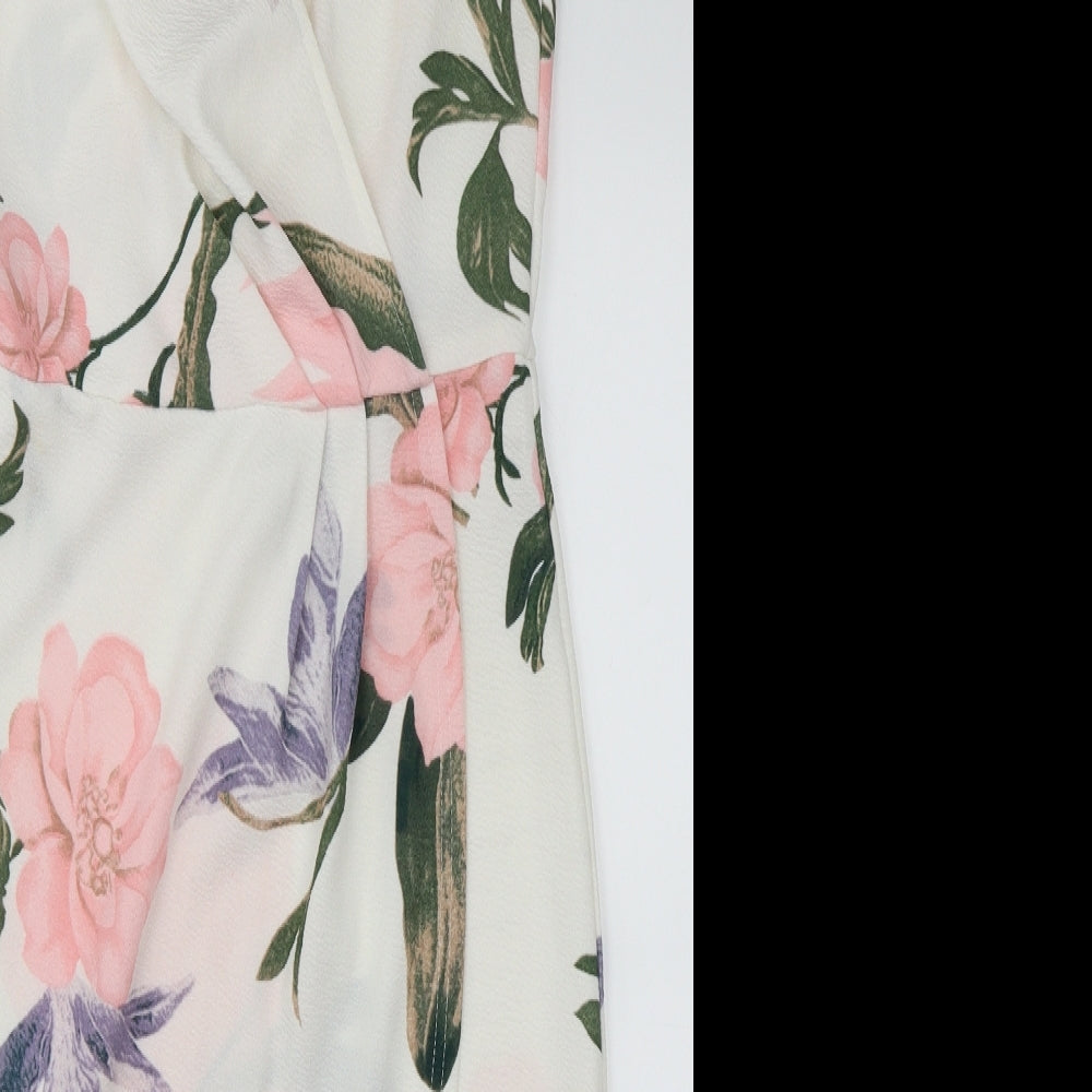 AX Paris Womens White Floral  Bodycon  Size 10