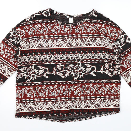 H&M Womens Red Paisley  Pullover Jumper Size M