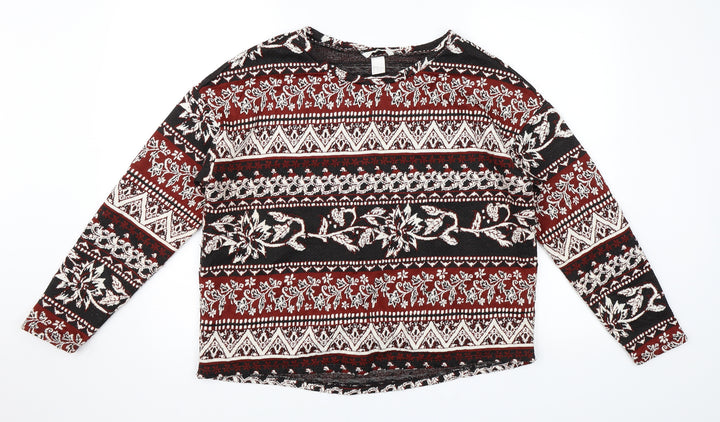H&M Womens Red Paisley  Pullover Jumper Size M